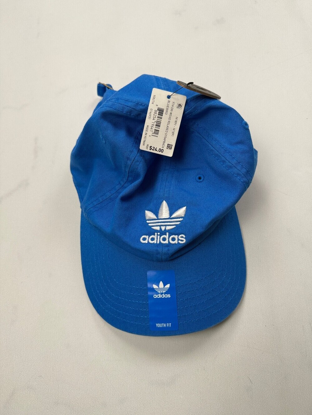 Adidas Youth Fit Trucker Hat Blue 2010s Adjustable - Youth Fit